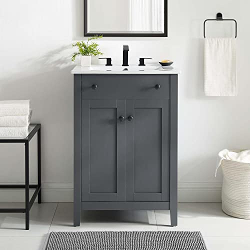 Modway Nantucket 24" Bathroom Vanity In Gray White, 24 Inch #TOP2
