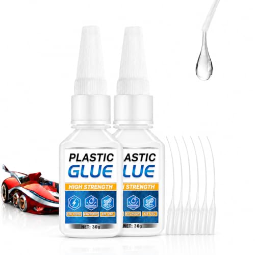 Model Glue for Plastic Models, 60g Fast-Setting Plastic Adhesive for PLA, ABS & Acrylic, Strong Bond for Miniatures, Legos, 3D Printing Repairs, Includes 6 Precision Applicator Tips