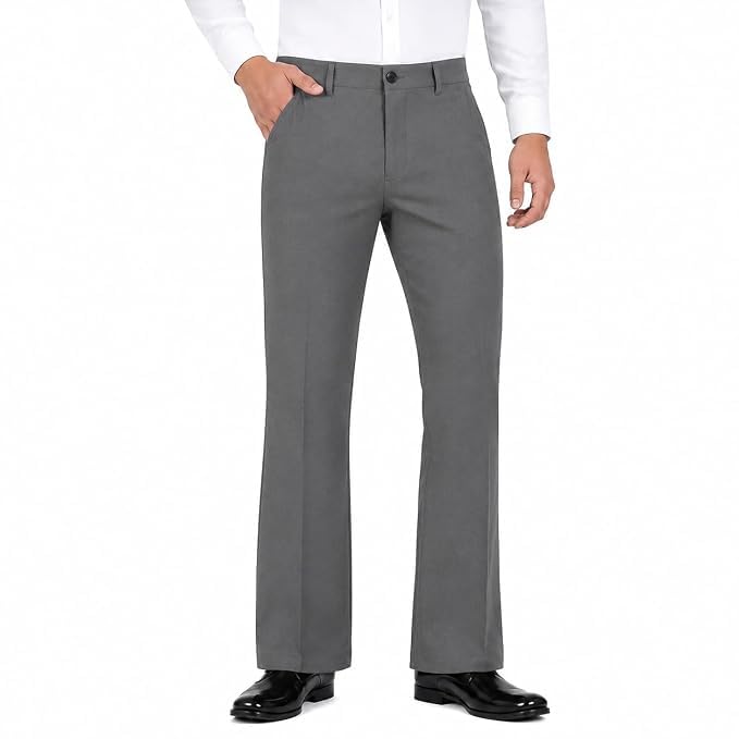 Men's Formal Trouser | Regular Fit Office Wear Pants for Men | Solid Black Business Casual Trousers | Comfortable Flat Front Formal Pant with Side Pockets-picture-55