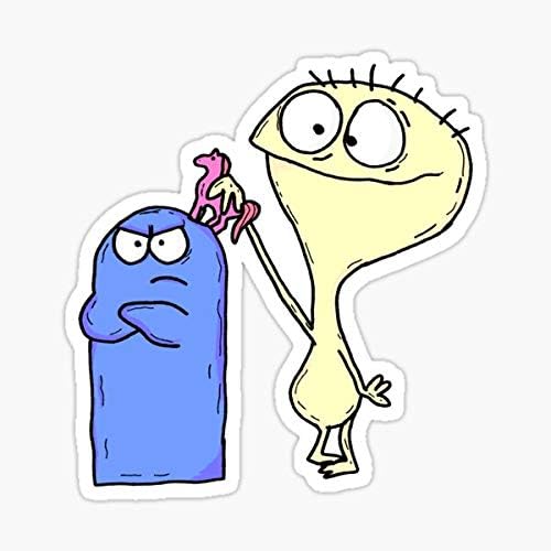 Brand Central Foster's Home for Imaginary Friends Sticker, Vinyl, Waterproof, Wall, Cartoon Design with Cheese, Toy Pony and Bloo, 3x3 inches