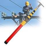 High Voltage Insulated Rescue Hook Commercial, Portable Hot Stick Rescue Hook, High Voltage Insulated Retractable, Openings for Electricians, Lineman(4m/13.1ft)