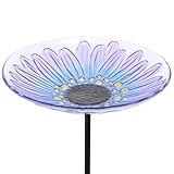 MUMTOP Bird Baths for Outdoors, Glass Bird Bath Stake,...
