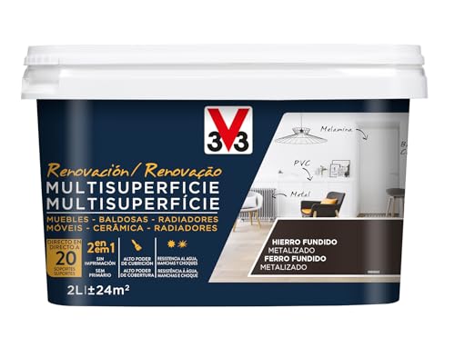 V33 Esmalte Renovación Multisuperficie Hierro Fundido Metalizado 2L