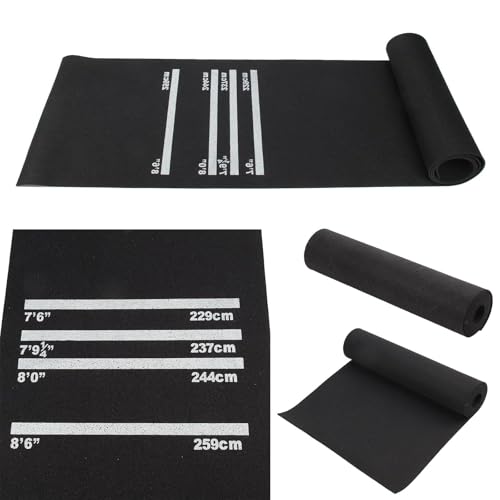 Professional Darts Mat with 4 Standard Throwing Lines Oche - Heavy Duty Non-Slip Rubber Floor Protection Mat for Steel & Soft Tip Darts - Size 300cm x 62cm - Image 6