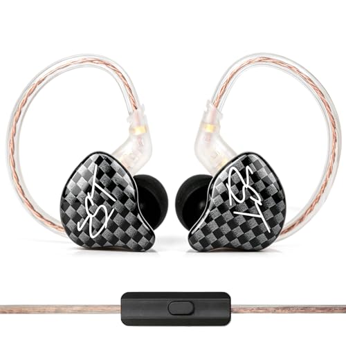 YINYOO KZ-ZST Hybrid Banlance Armature with Dynamic in-Ear Earphone 1BA+1DD HiFi Headset Wired Earbuds IEM Headphones Gaming Earbuds (Black-zst with Microphone)