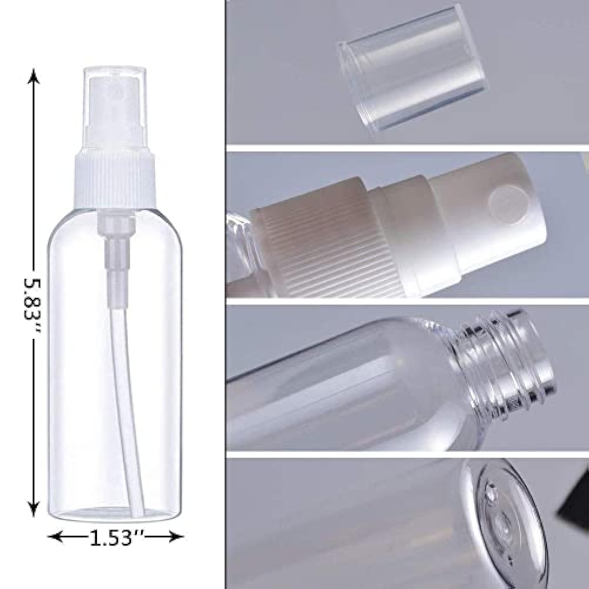 Fine Mist Spray Bottle, 100ml Continuous Spray
