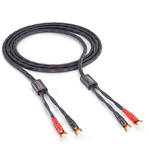 Eagle Cable by INAKUSTIK – 31070030 – Lautsprecherkabel High End Deluxe | Made in Germany - audiophiles LS-Kabel - 4x2,97 mm² Concentric Copper-Leiter | 2x3m Set | BFA-Bananas aus Beryllium-Kupfer