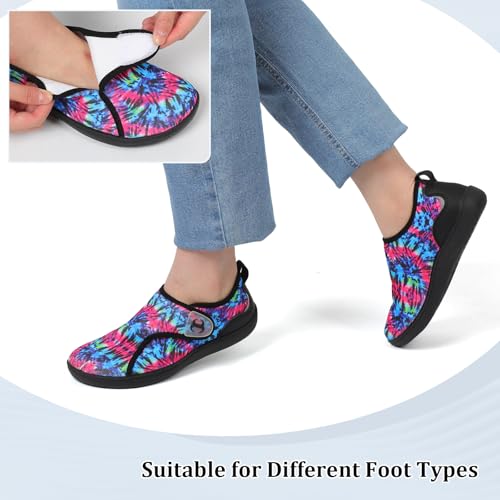 Image of Womens Walking Shoes Comfortable Wide Diabetic Shoes Adjustable Zero Drop Edema Shoe Breathable Neuropathy Nursing Shoes Casual Wide Width Sneakers