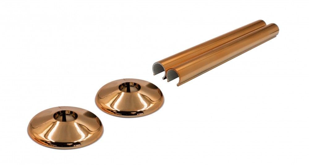 GENUEN® x 2 Talon Snappit for Towel Rail Radiators Pipe Covers and Collars (Rose Gold/Copper 200mm)