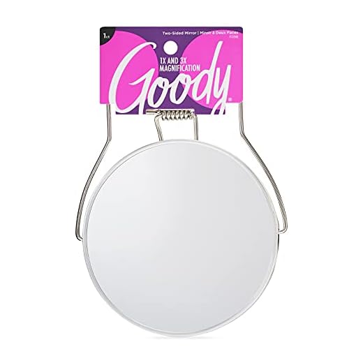 Goody Two-Sided Makeup Mirror with Stand - 1X and 3X Dual Sided Magnification - Lightweight & Portable Table Top Magnifying Vanity Mirror