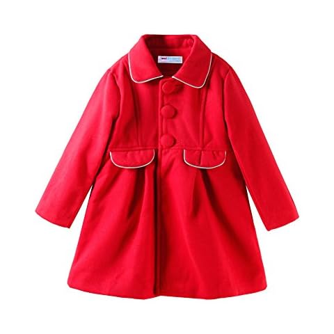 Mud Kingdom Girls Peacoat Dress Coat Slim 7-8 Years Red Cover