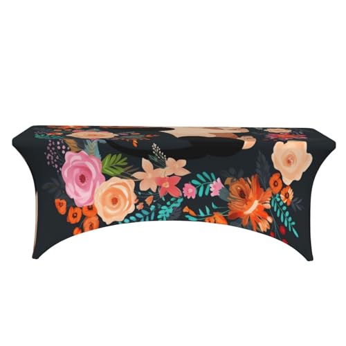 Nappe extensible sans pli pour table 1,8 m à motif floral teckel - 3