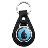 Black Leather Magic: The Gathering Blue Mana Symbol Keychain