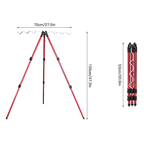 Tripé Telescópico, Andoer Suporte para tripé para varas de pesca Suporte telescópico para vara de pe