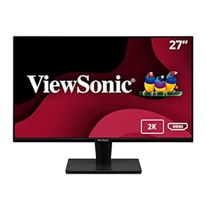 ViewSonic VA2715-2K-MHD 27-inch 2K WQHD Monitor with Frameless Design 2x HDMI, DisplayPort, Speakers, Eye Care for Work…
