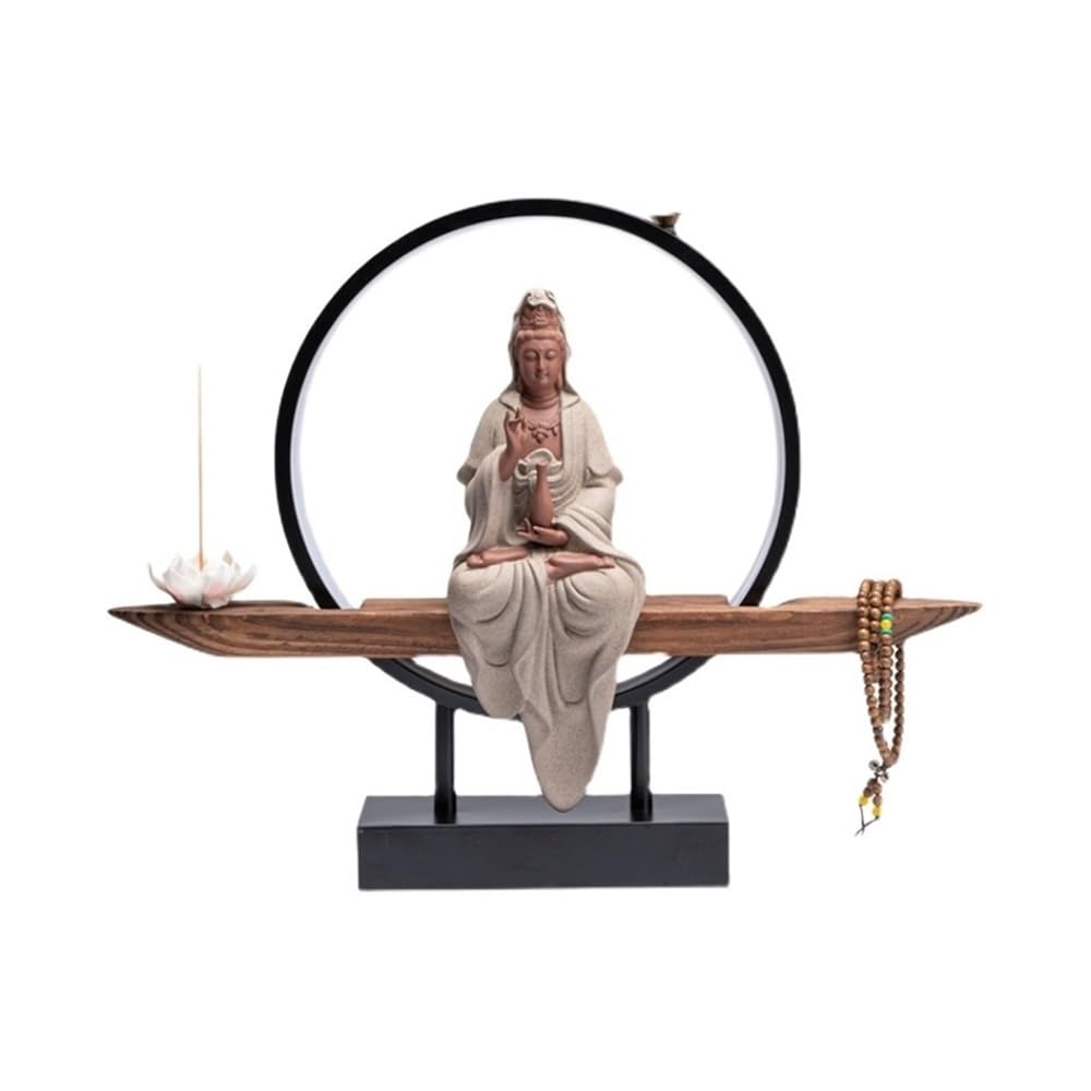 Incense Pot Backflow Incense Burner Creative Decorative Ceramic Guanyin Bodhisattva Home Living Room Holder