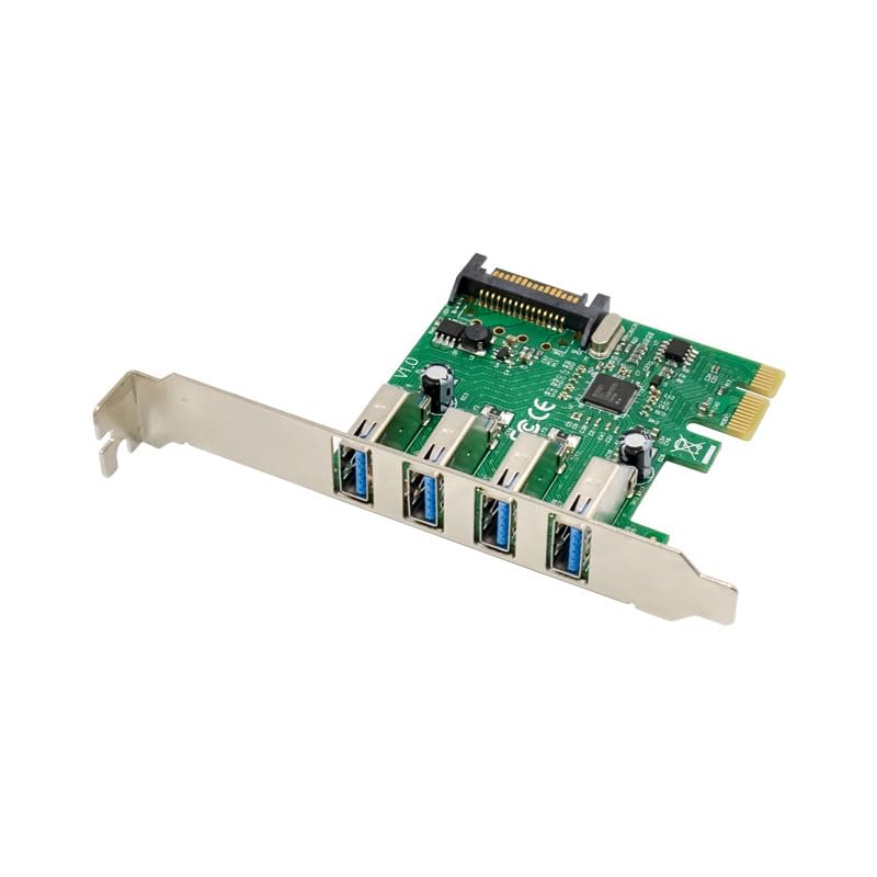 PCIE To USB Card PCI-E X1 NE C720201 Chip 4 Port USB 3.0 Expansion Card Four Port TYPE-A Adapters with 15PIN Роⱳеr Supply
