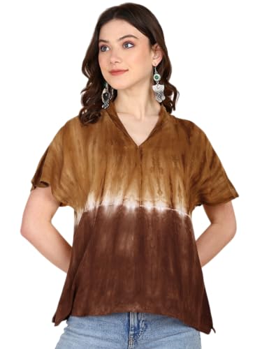 Image of Maaesa Hand Dyed Half Sleeves Rayon Top