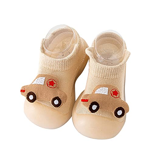 Infant Boys Girls Cute Cartoon Socks Shoes Baby Walking Shoes Toddler Fleece Warm Shoes Non Slip Girls Slip Shoes