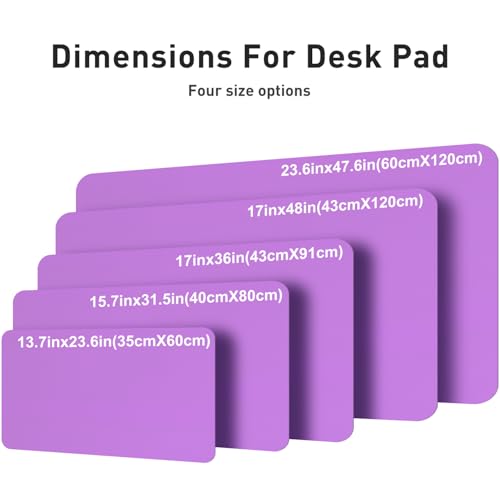 Image of Aothia Faux Leather Desk Mat - Large Mouse Pad, Non-Slip PU Leather Blotter, Waterproof Writing Surface for Office and Home (Iris Violet, 47.2 inch x 23.6 inch)