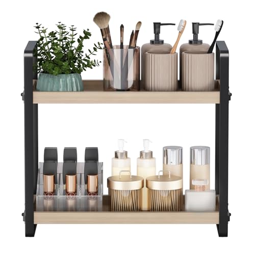 Bathroom Counter Organizer,Bathroom Countertop Organizer,Counter Shelf,Countertop Storage,Organization and Storage,Makeup Shelf,Sink Caddy(Burlywood 2 Tier)