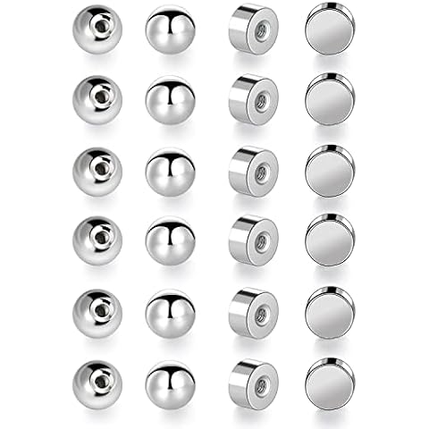 6 Pairs Screw Ball Backs & 6 Pairs FlatBacks 316L Sugical Stainless Steel Earring Backings Replacement Hypoallergenic for Secure Comfortable Screw Post Studs Findings Stoppers (Pack of 12) Cover