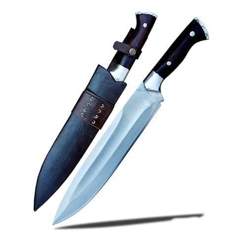 The Nepal Handgefertigtes Bowie Jagdmesser mit Lederscheide