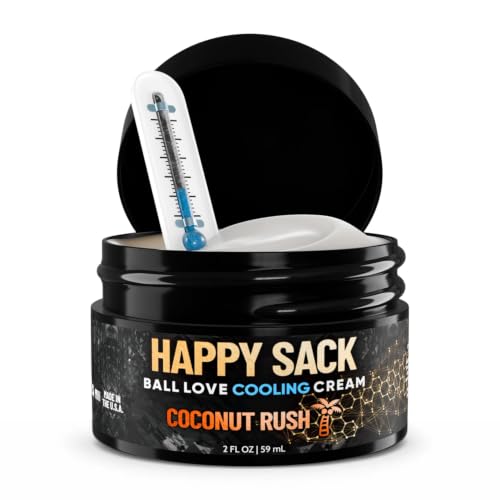 Derm Dude Happy Sack Ball Deodorant for Men – Anti-Chafing Groin Cream for Sweat, Odor & Chafing – Aluminum-Free Men’s Body Deodorant with Cooling, Non-Greasy Formula – Coconut Rush Scent, 2oz