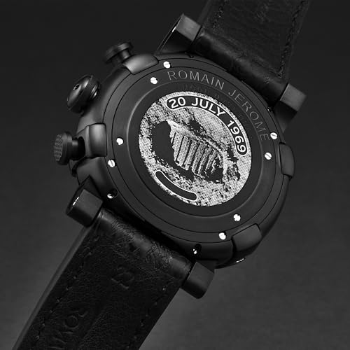Romain Jerome Men's 'Moon Dust-DNA' Chronograph Blue Dial Black Leather Strap Automatic Watch RJMDCH.503.20 - Image 7