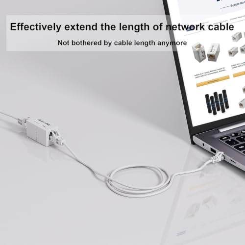 Image of iwillink RJ45 Coupler Ethernet Connector, Female to Female, 50 Pack, White