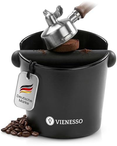 VIENESSO Abklopfbehälter für Siebträger | Knock Box Espresso - Kaffeesatz Abschlagbehälter rutschfest und geräuschdämpfend | Barista Zubehör für alle Siebträgermaschinen
