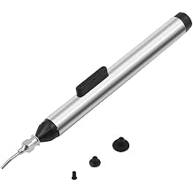 Vacuum Sucking Pen Suction Remover Sucker Pump IC Tweezers Pick Up Soldering Tool Desoldering with 3 Suction Headers Vacuum Sucking
