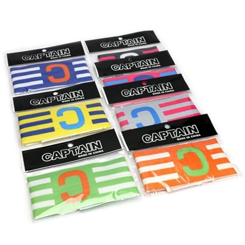 Hohota 10pcs Captain Armband Adjustable Soccer Player Captain Group Armband with Touch Fastener Stripe Arm Band for Football(Blue 10 PCS)