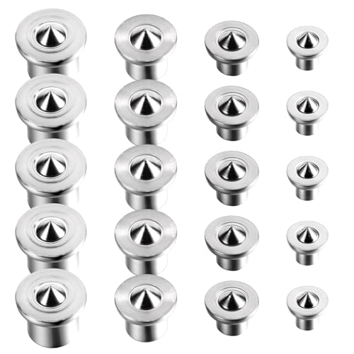 Wanmu 20Pcs Dowel Centers, Stainless Steel Dowel Center Transfer Plugs, Dowel and Tenon Center Transfer Plugs, Dowel Centering Pins Joinery Accessories, Drill Hole Tool for Woodworking