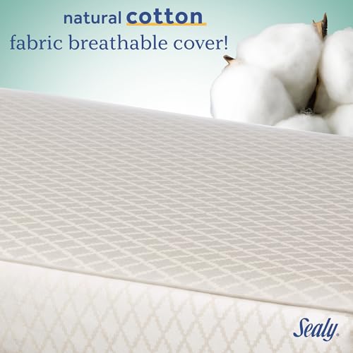 Sealy Baby EverLite Airy Breathable 2 Stage Waterproof Crib Mattress plus Toddler Bed Fit, Firm Foam, Natural Cotton Cover, GREENGUARD Gold Certified, Safety & Quality Tested, Made in USA, 52\"X28\"