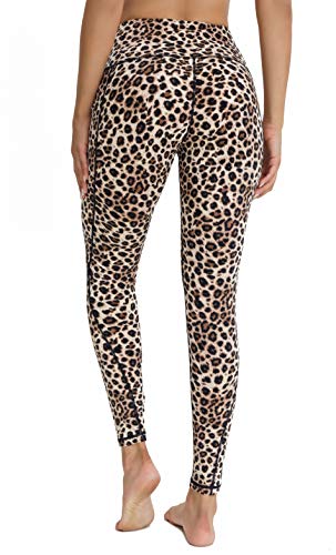 High Waisted Yoga Pants for Women with Pockets Breathable Gym Workout Women Running Yoga Leggings,Cheetah L