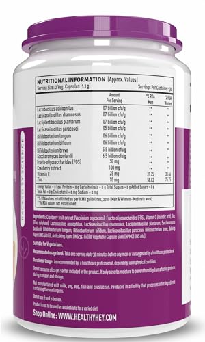 HealthyHey Nutrition Probiotics 50 Billion CFU Multi- Strains, 60 Veg. Capsules, Targeted Release Technology, Stomach Acid Resistant, No Need for Refrigeration, Non-GMO,... - Image 2