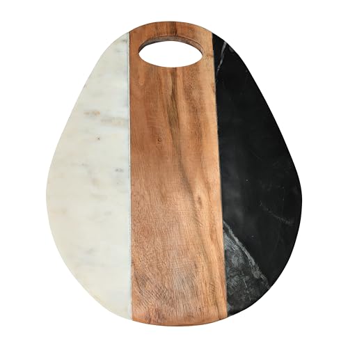 Bloomingville Marble and Acacia Wood Cutting Board with Handle, Multicolor by Bloomingville - Image 4