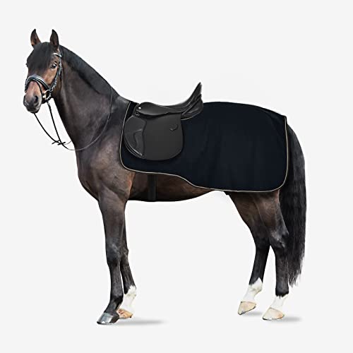 HORZE Kiel Riding Rug with Fleece - Dark Navy - 69 in