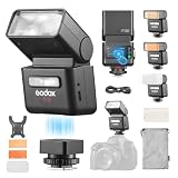 Godox iT32 con X5-C Camera Flash Kit per Canon, Hotshoe/Trigger magnetico rimovibile con TTL & HSS, Sincronizzazione Multi-Flash 2.4G, Batteria integrata, Touch Screen, con diffusore, Filtri