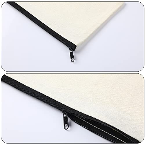 Sepglitter 4Pcs Blank Diy Craft Bag Canvas Pouch Zipper Pen Pencil Case Cotton Invoice Pouch Bulk Cosmetic Bags For Makeup Travel Toiletry Storage 8.3 × 4.7 Inch（White） #TOP2