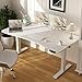 Veken 55 x 28 Inch Electric Standing Desk with Adjustable Height, Sit to Stand Computer Table for Study, Work or Gaming, Home Office Desk White