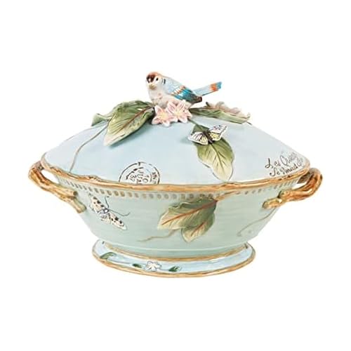 Fitz & Floyd Fitz and Floyd Toulouse Soup Tureen with Ladle, 3.5 Quart, Blue