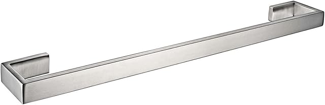 Hallyware Single Towel Bar SUS 304 Stainless Steel 60 cm/24 inches Towel Rails Rack for Kitchen and Bathroom Wall Mounted ,Brushed Silver