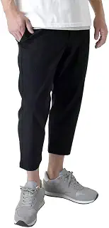 [アルージェ] クロップドパンツ メンズ 7分丈 ストレッチパンツ 前開き チノパン ハーフパンツ ミドル丈パンツ 伸縮 ウエストゴム バックルベルト / D5A