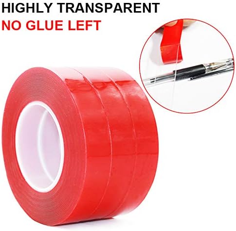 Double Sided Tape,Acrylic Adhesive Removable Clear Heavy Duty Mounting Tape - for Wall Mount,Photo Frame Mounting,Outdoor Mounting,Art Mounting,Glass Mounting (33Ft x 3 Roll) (0.2inch Width)
