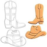 BAKERLOGY Set de 2 Emporte-pièce Cowboy (Motif: Chapeau de Cowboy et Botte de Cowboy)