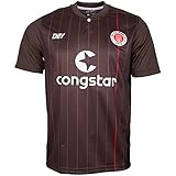  FC St. Pauli Trikot Teamshirt T-Shirt Heim 2021-22 - braun + Sticker (3XL, 3X_l)