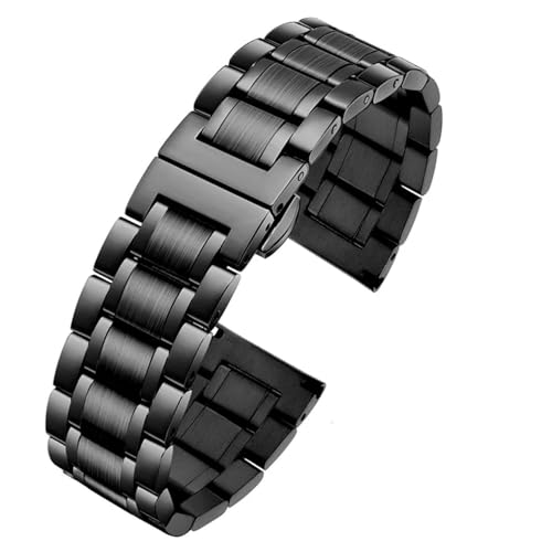 Accessoires de bracelets de montre femme 20mm en acier 316 noir pour le quotidien