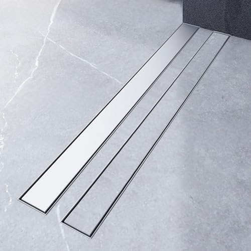 AICA Duschrinne Edelstahl 60 cm, 2in1 Befliesbar Bodenablauf Komplettset...